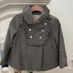 Janie and Jack Gray Coat with Ruffle Detail 18-24M